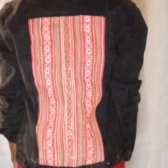 Denim black Hmong jacket - Picture 3 of 4